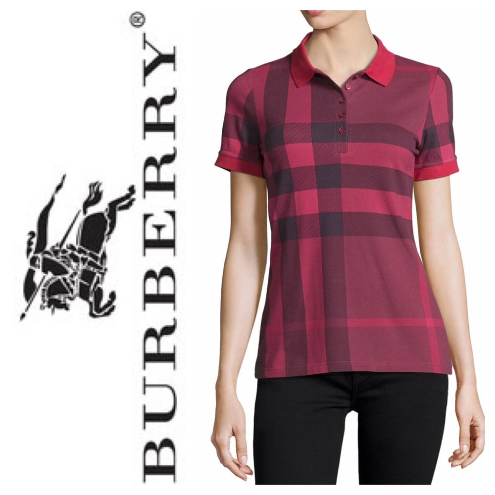 Authentic Burberry Exploded Check Print Polo Shirt - Picture 1 of 8